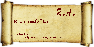 Ripp Amáta névjegykártya